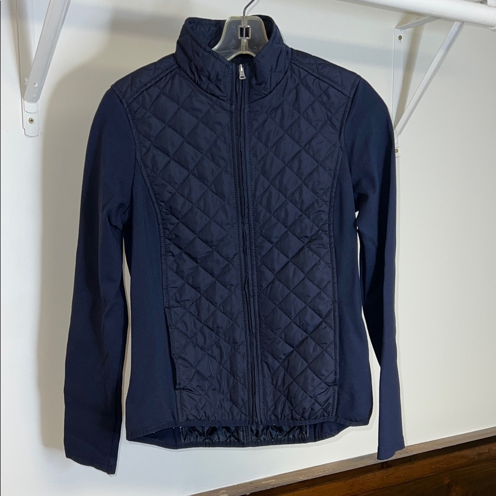 Banana Republic Navy Quilted Zip Up Jacket- XS‎